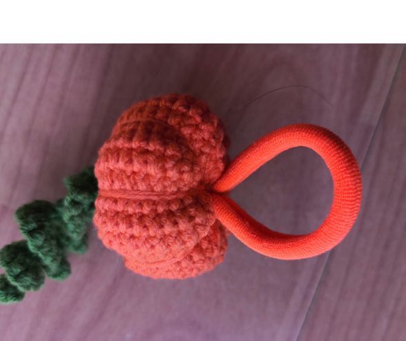 Easy Crochet Pumpkin Hair Gum